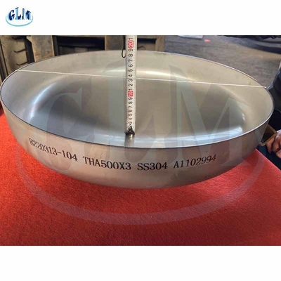 SS304 THA Torisphericalの頭部の皿の端500mmの直径3mmの厚さ